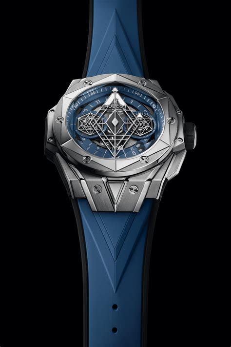 hublot big bang sang bleu 45mm ss rubber automatic|Hublot sang bleu limited edition.